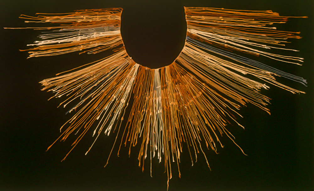 Et eksempel på en quipu fra inkariget. Foto af Claus Ableiter (CC BY-SA). 